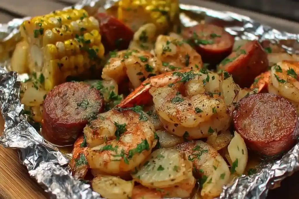 Shrimp and Sausage Foil Packs
