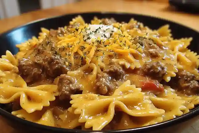 Velveeta Beef Pasta with Bowtie Noodles