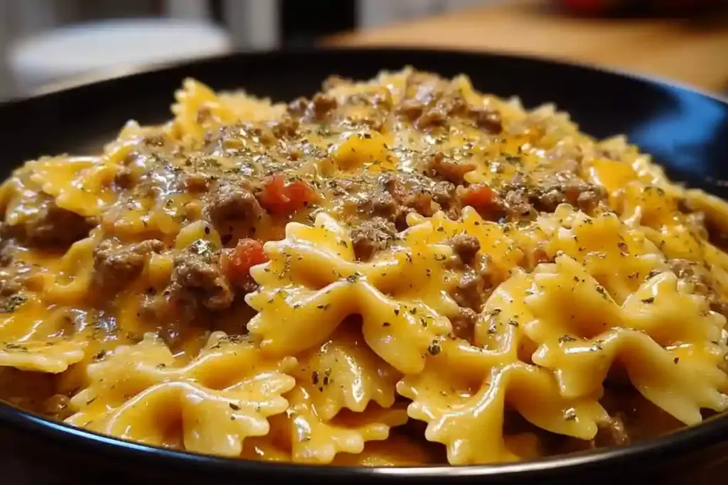 Velveeta Beef Pasta with Bowtie Noodles