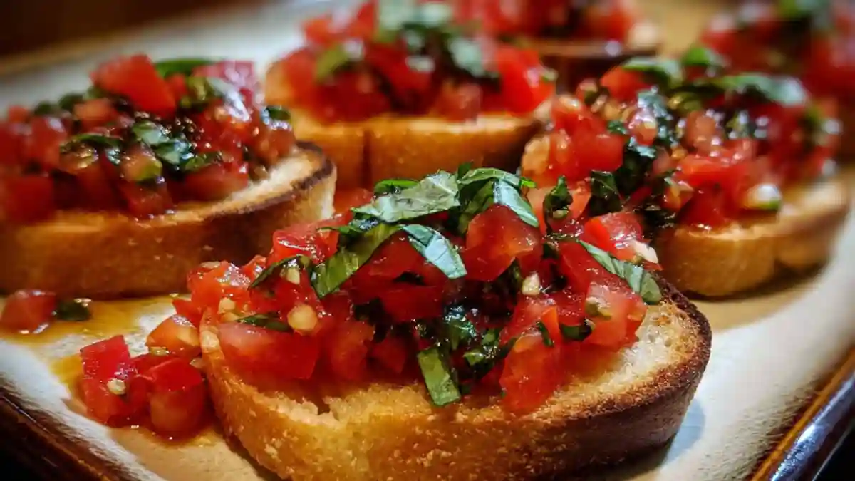 Bite-Sized Bruschetta with Tomato Basil