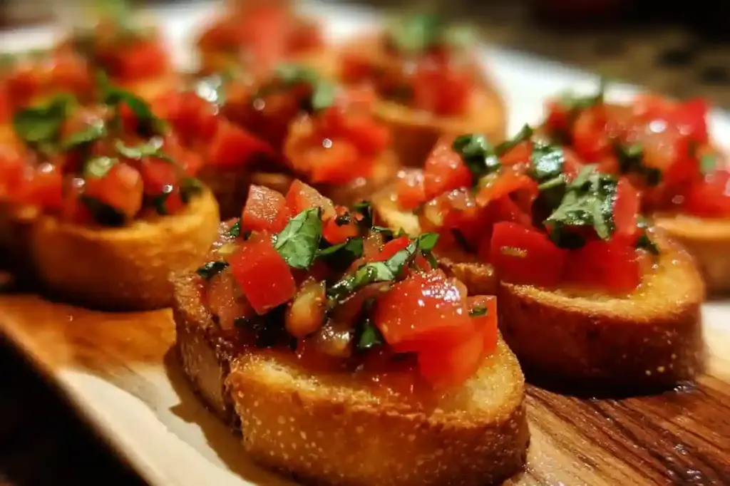 Bite-Sized Bruschetta with Tomato Basil