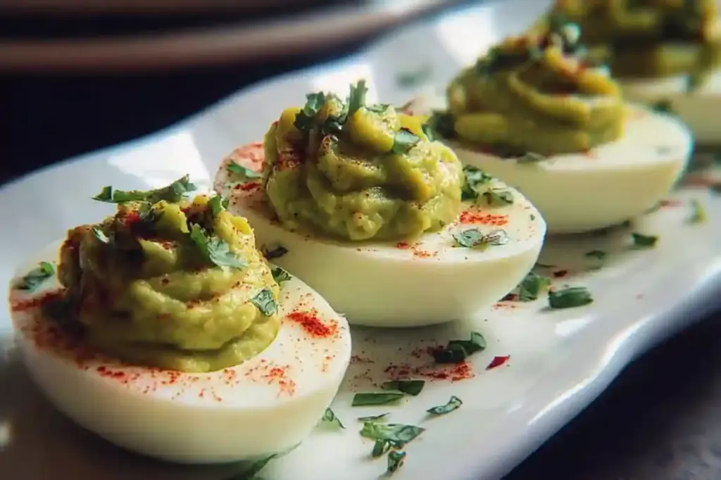 Creamy Avocado Deviled Eggs