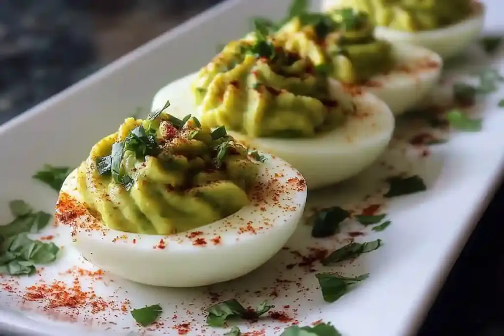Creamy Avocado Deviled Eggs