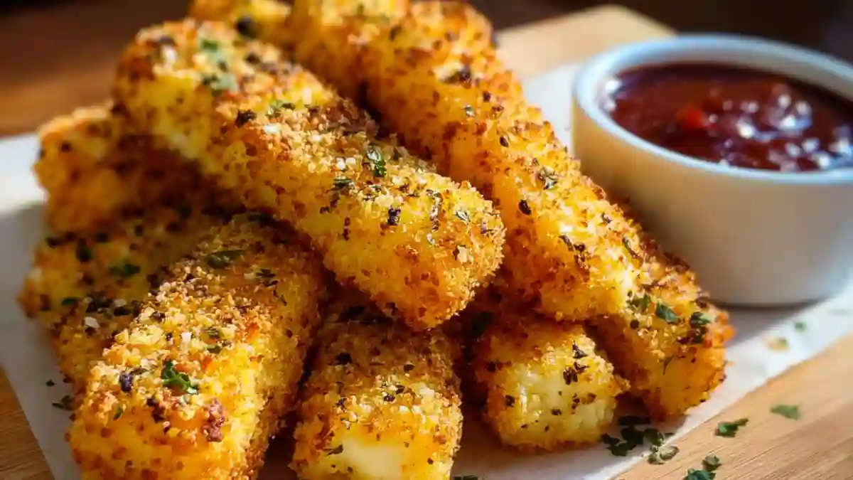 Crispy Baked Mozzarella Sticks