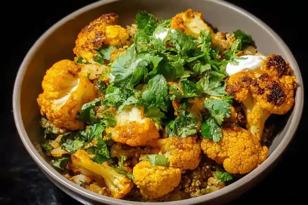 Curry Roasted Cauliflower Vegetarian Bowl