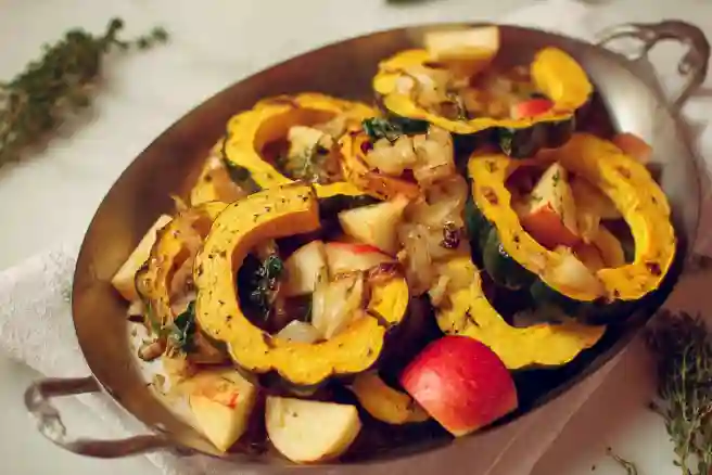 Delicata Squash and Apple Autumn Dish
