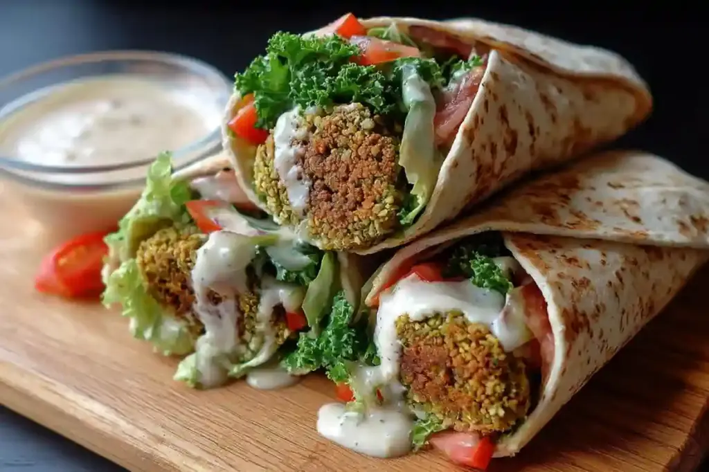 Falafel Wraps with Vegetarian Tahini Sauce
