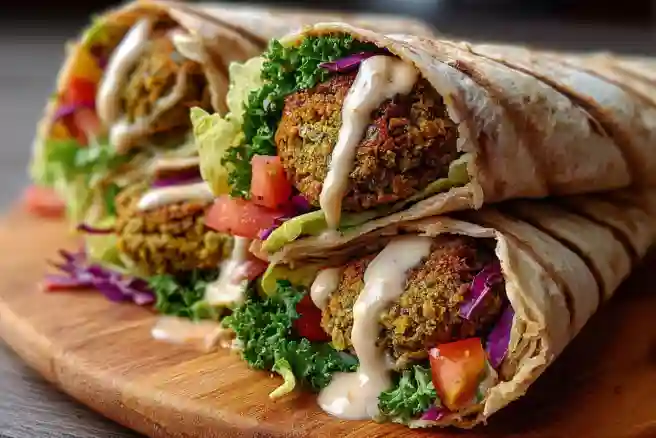Falafel Wraps with Vegetarian Tahini Sauce