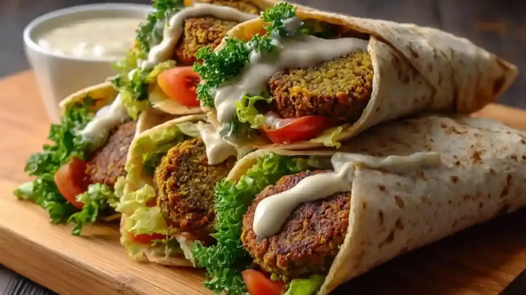 Falafel Wraps with Vegetarian Tahini Sauce