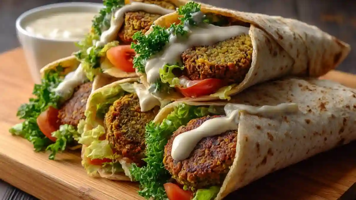 Falafel Wraps with Vegetarian Tahini Sauce