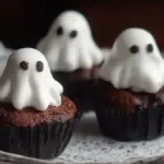 Ghostly Chocolate Cupcake Bites