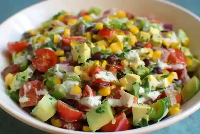 Mexican Chopped Salad with Greek Yogurt Cilantro Lime Ranch
