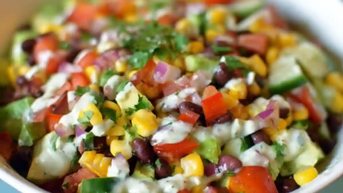 Mexican Chopped Salad with Greek Yogurt Cilantro Lime Ranch