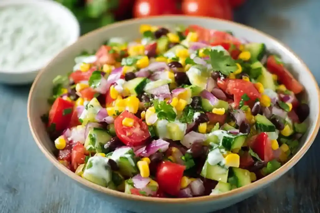 Mexican Chopped Salad with Greek Yogurt Cilantro Lime Ranch