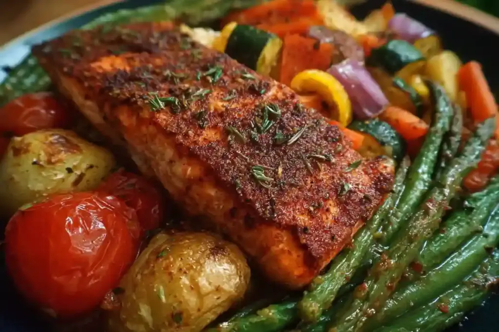 One-Pan Cajun Salmon & Veggies