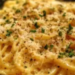 One-Pot Cheesy Garlic Pasta served in a bowl with herbs