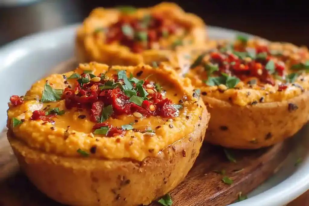 Roasted Red Pepper Hummus Cups