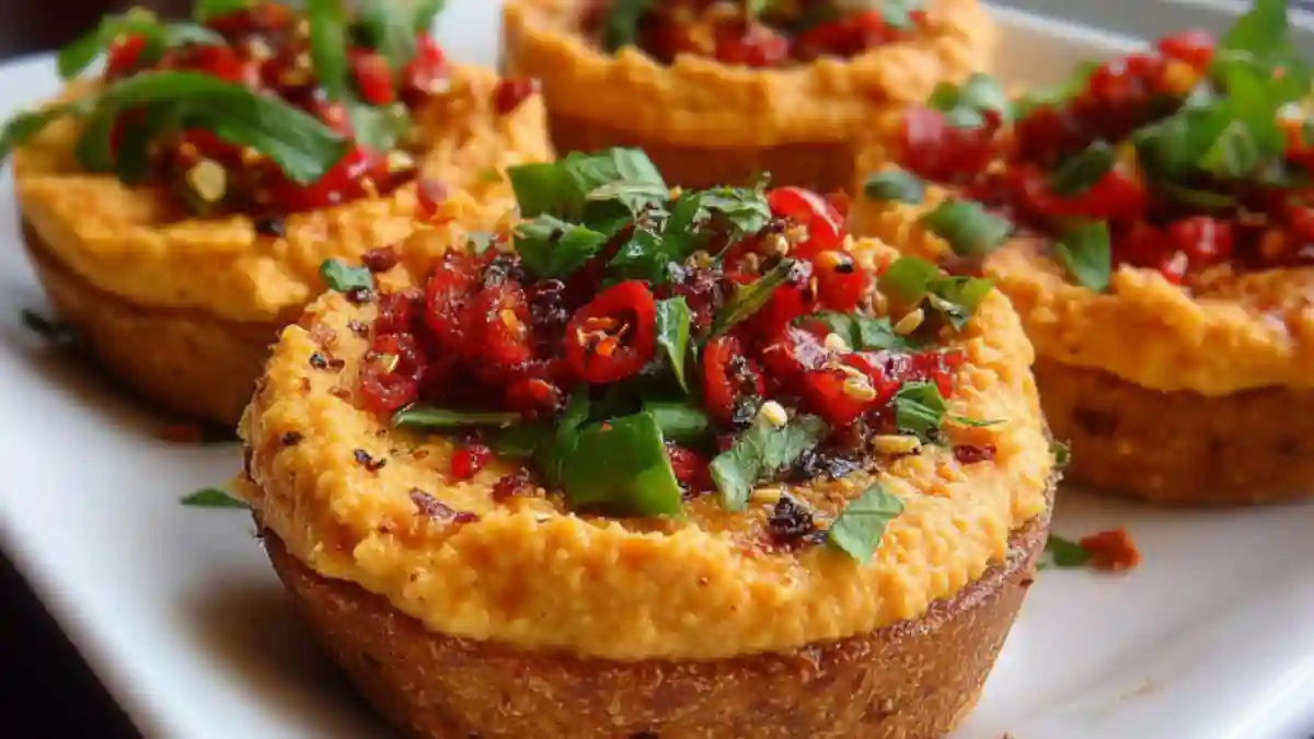Roasted Red Pepper Hummus Cups