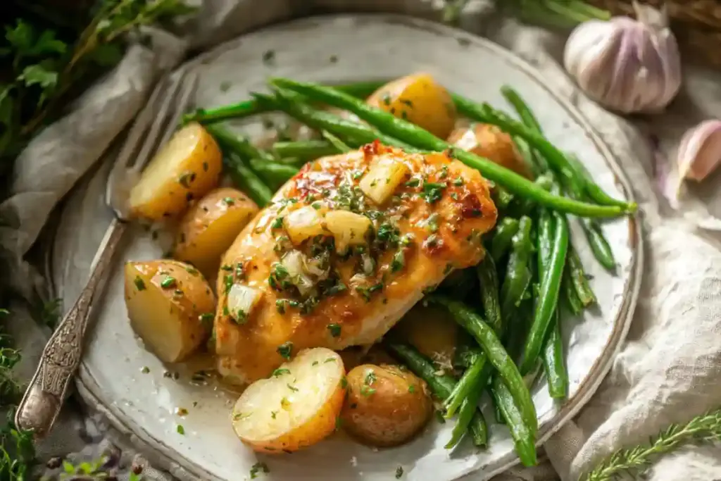 Skillet Chicken with Garlic Herb Butter Sauce