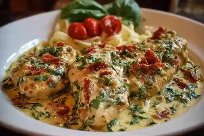 Slow Cooker Creamy Tuscan Chicken
