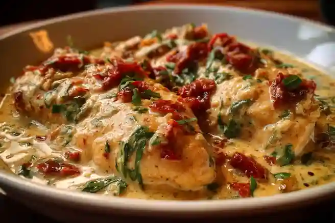 Slow Cooker Creamy Tuscan Chicken