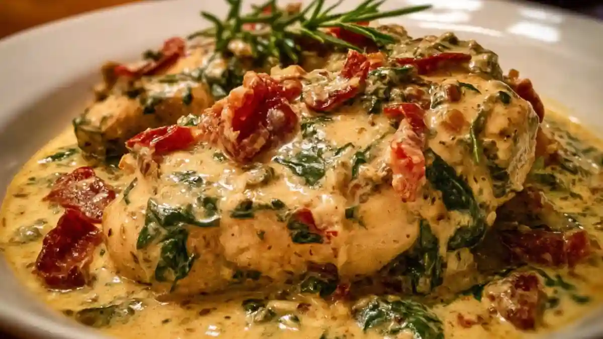Slow Cooker Creamy Tuscan Chicken