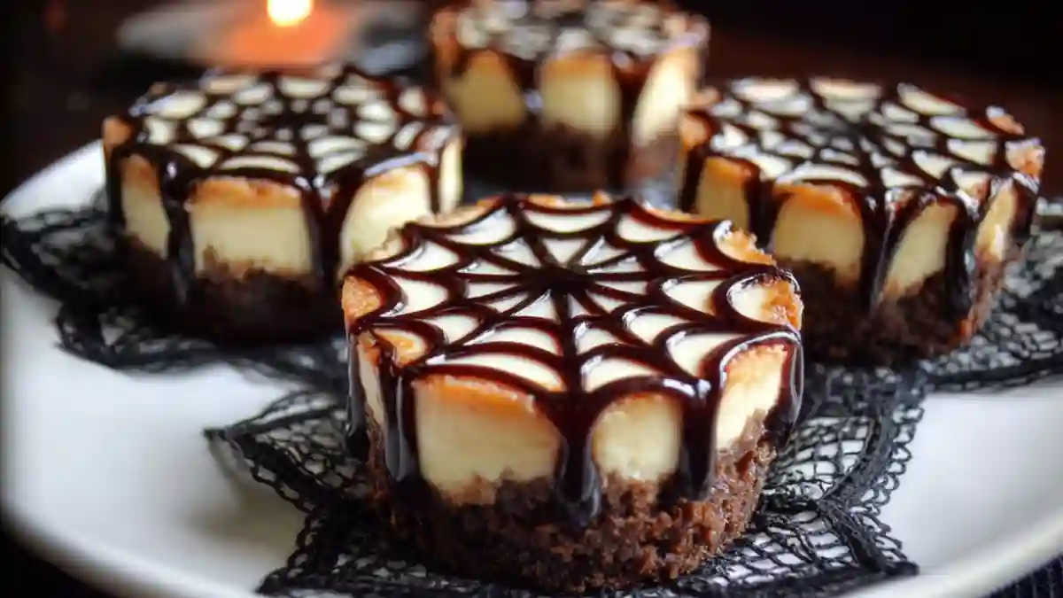 Spider Web Mini Cheesecakes