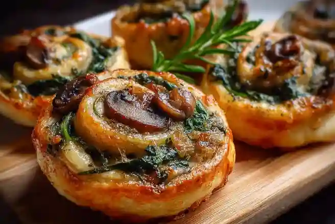 Spinach and Mushroom Pinwheels