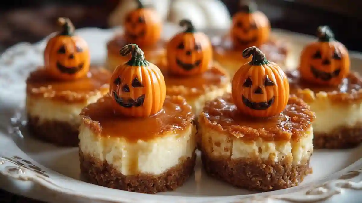 Spooky Pumpkin Cheesecake Bites
