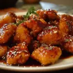 Delicious teriyaki glazed chicken bites served on a plate
