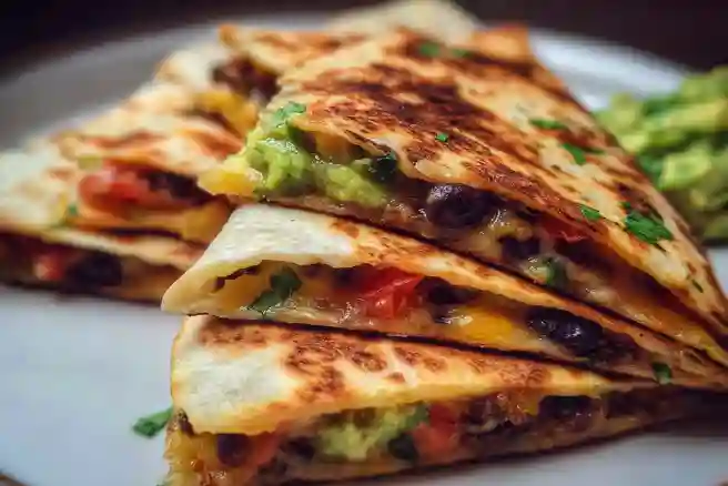 Vegetarian Avocado and Black Bean Quesadilla