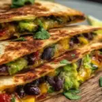 Vegetarian Avocado and Black Bean Quesadilla