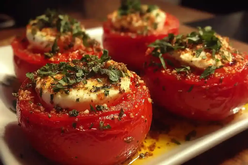 Vegetarian Caprese Stuffed Tomatoes