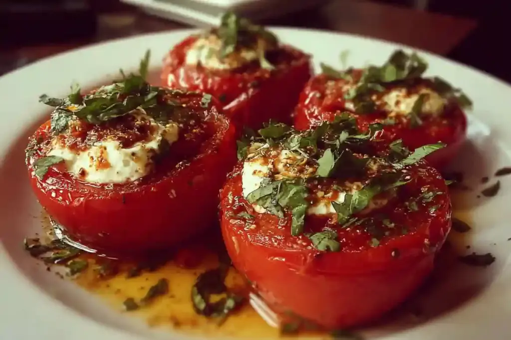 Vegetarian Caprese Stuffed Tomatoes