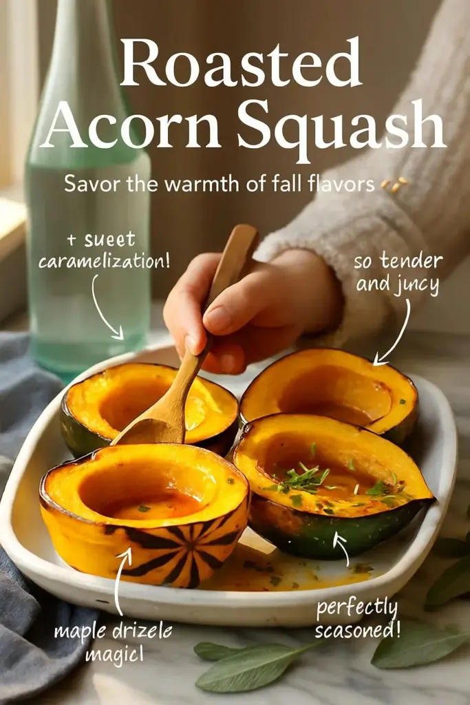 Delicious roasted acorn squash served on a plate