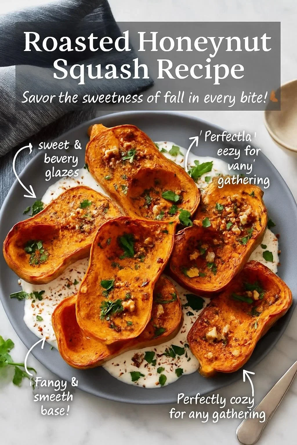 Delicious roasted honeynut squash with ricotta topping