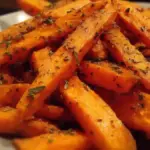 Homemade baked sweet potato fries served in a bowl