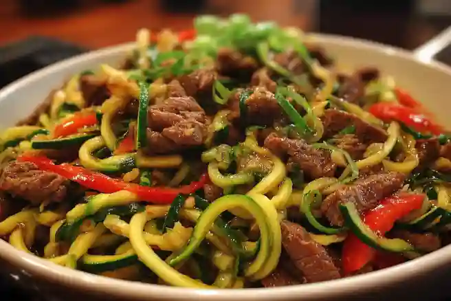 Beef Zucchini Noodle Stir Fry