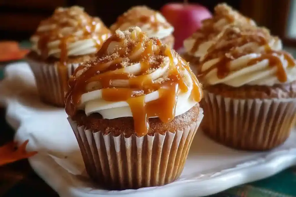 Caramel Apple Fall Cupcakes