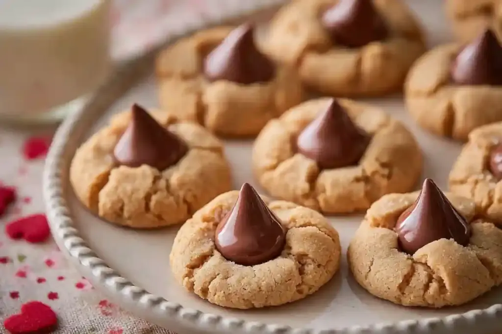 Christmas Peanut Butter Blossom Cookies