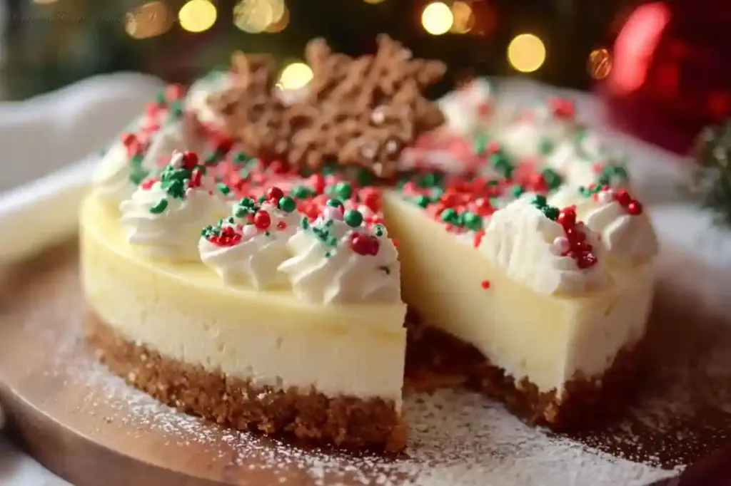 Christmas Sugar Cookie Cheesecake