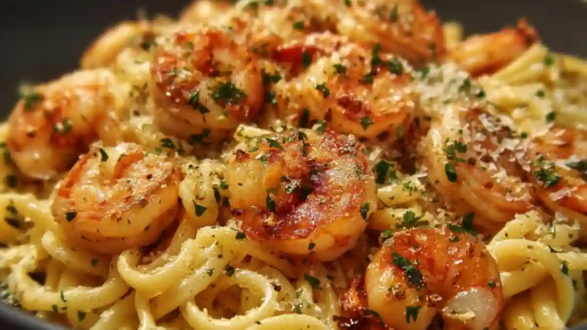 Easy Garlic Parmesan Shrimp Pasta