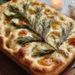 Edible Christmas Tree Focaccia decorated with herbs and vegetables