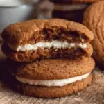 Gingerbread Cheesecake Cookies on a festive plate
