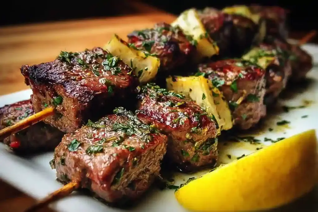 Grilled Lemon Herb Beef Skewers