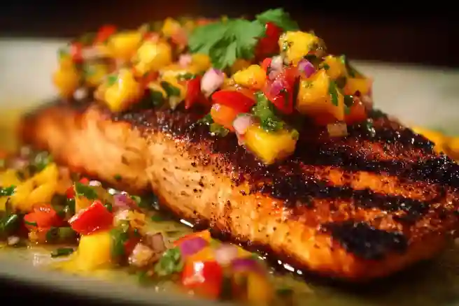 Grilled Salmon with Mango Salsa