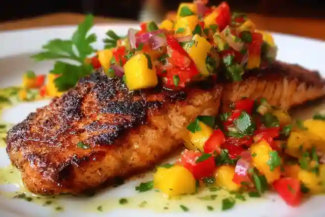 Grilled Salmon with Mango Salsa