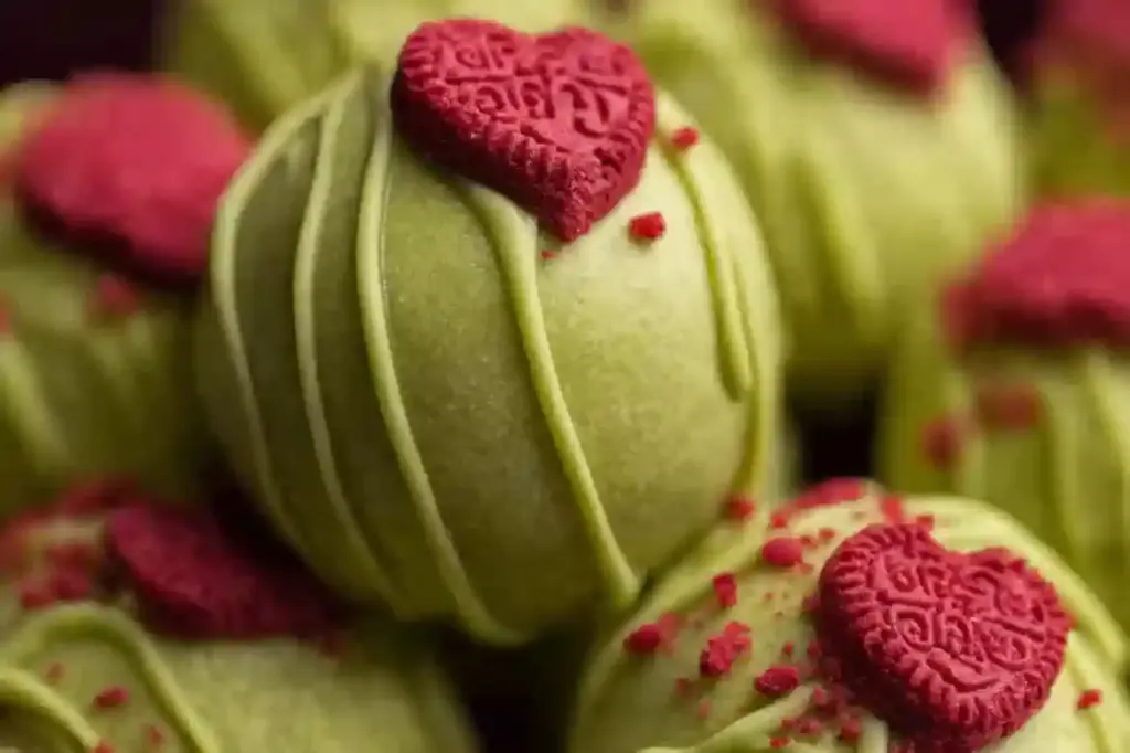 Grinch Oreo Balls with Red Velvet Oreos