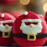 Colorful Santa Claus macarons for holiday festivities
