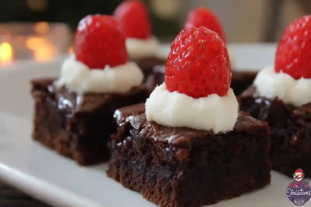 Santa Hat Brownies